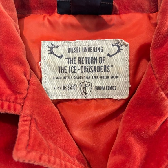 Diesel Orange Cotton Blazer Women’s Velvet Cardigan Medium Size - Picture 3 of 7